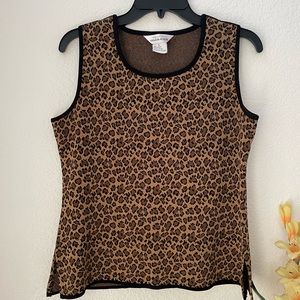 Misook Cheetah Leopard Animal Print Tank